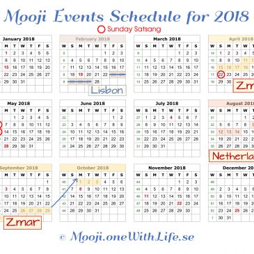 Updated Mooji Schedule